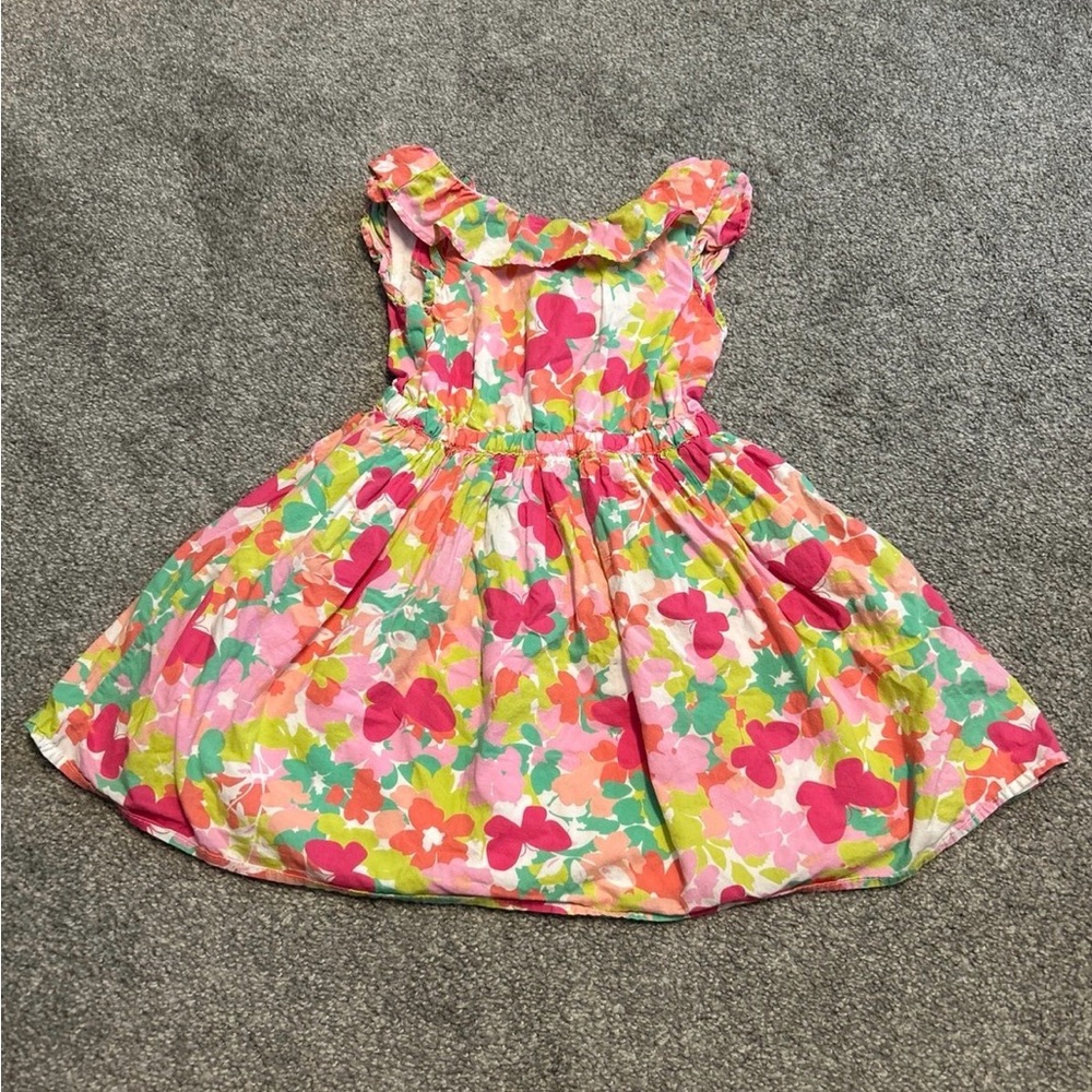 Floral Pink and Green Kids Dress